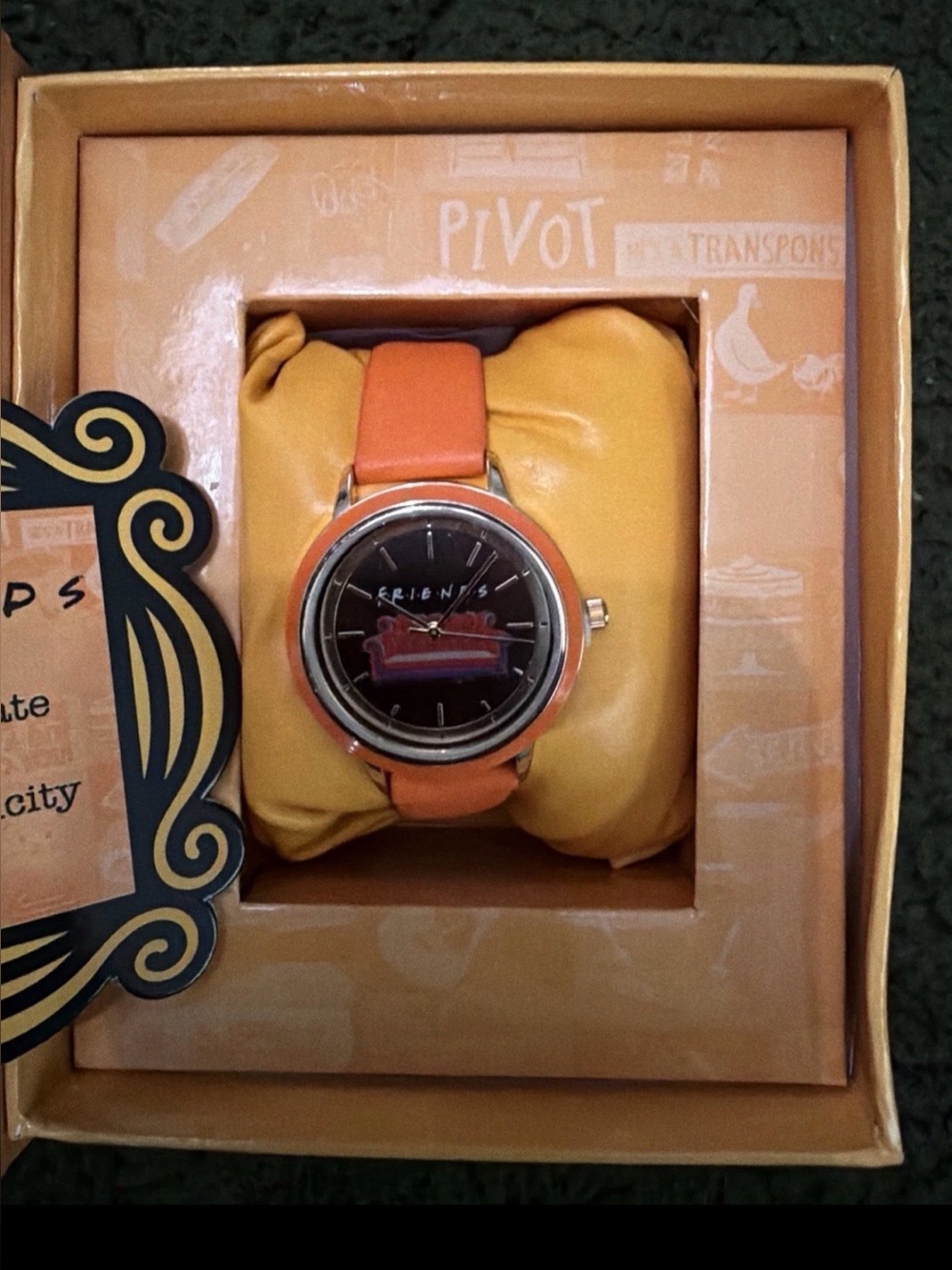 Friends TV Show Orange Leather Strap Watch